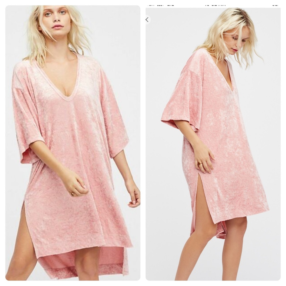 NWT Free People We The Free Luxe Tee Passion Flower Pink Small